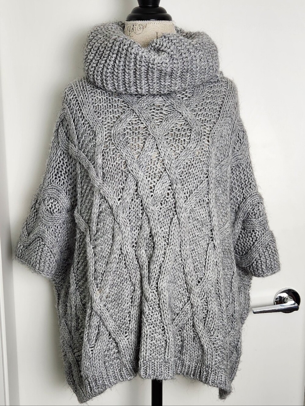 Italian Chunky Knit Poncho Sweater Vest